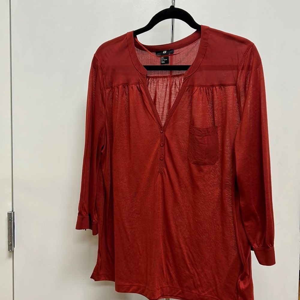 H&M long sleeve blouse size Large